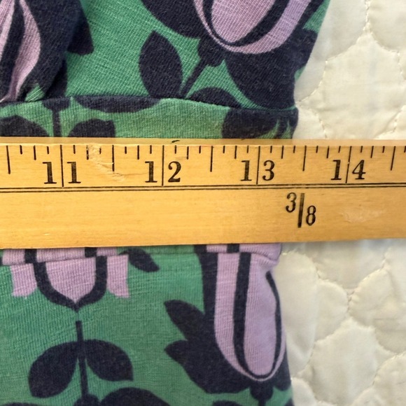 Boden Womens Green Tulip Print Wrap Style Short Sleeve Dress US 4P - Picture 9 of 9